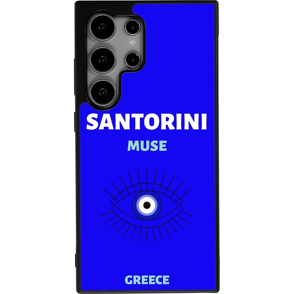 Samsung Galaxy S24 Ultra Case Hülle - Silikon schwarz Pop Summer Destination Santorini