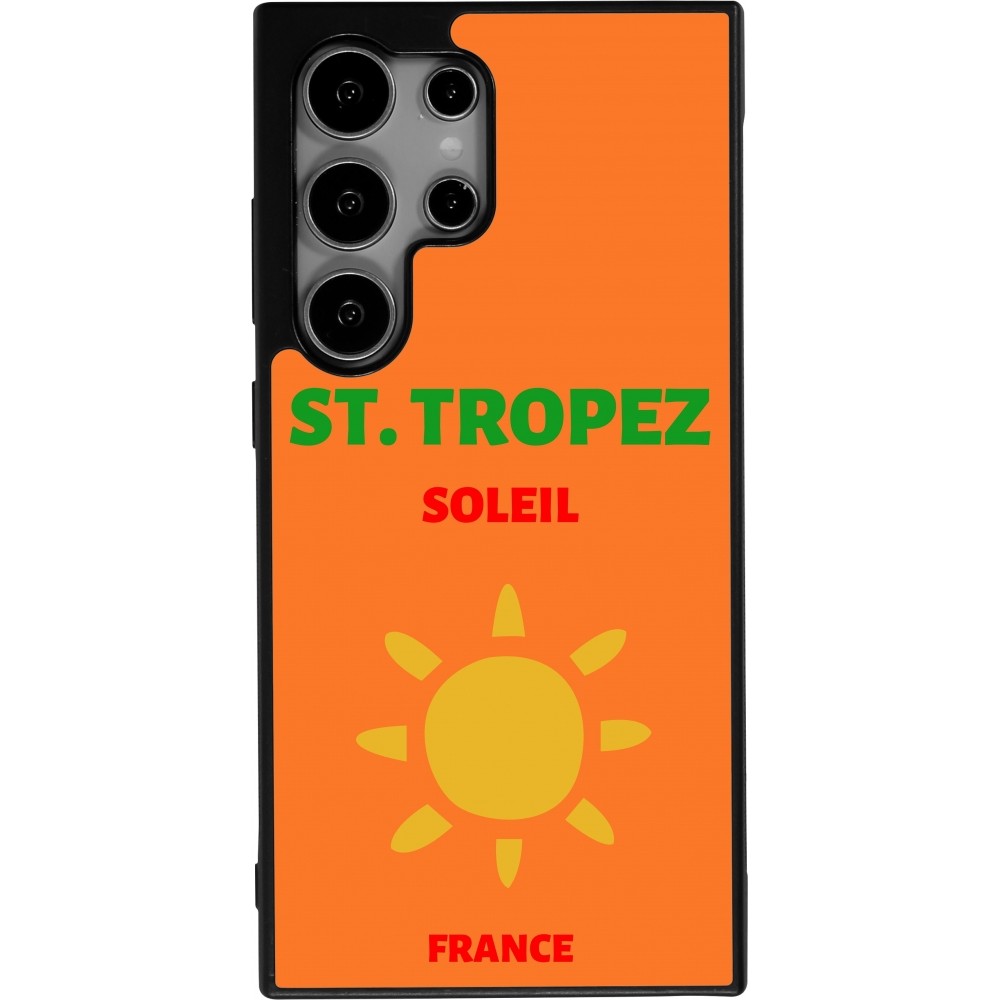 Coque Samsung Galaxy S24 Ultra - Silicone rigide noir Pop Summer Destination St-Tropez