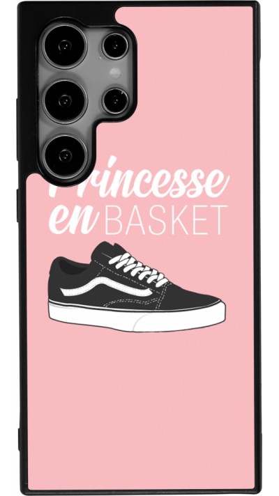 Coque Samsung Galaxy S24 Ultra - Silicone rigide noir princesse en basket