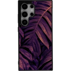 Samsung Galaxy S24 Ultra Case Hülle - Silikon schwarz Purple Light Leaves