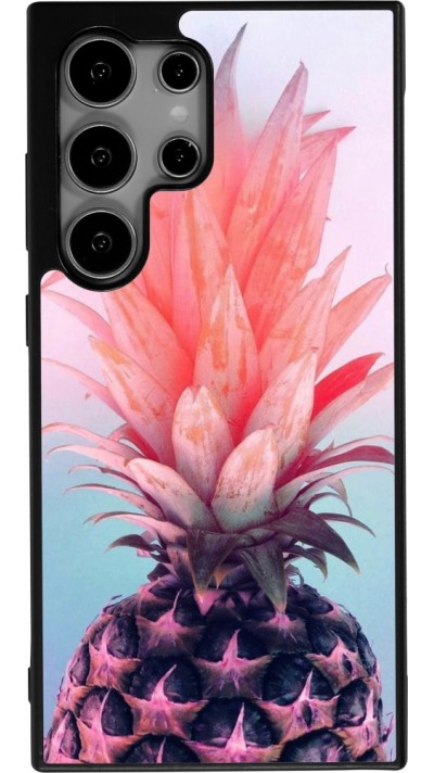 Samsung Galaxy S24 Ultra Case Hülle - Silikon schwarz Purple Pink Pineapple