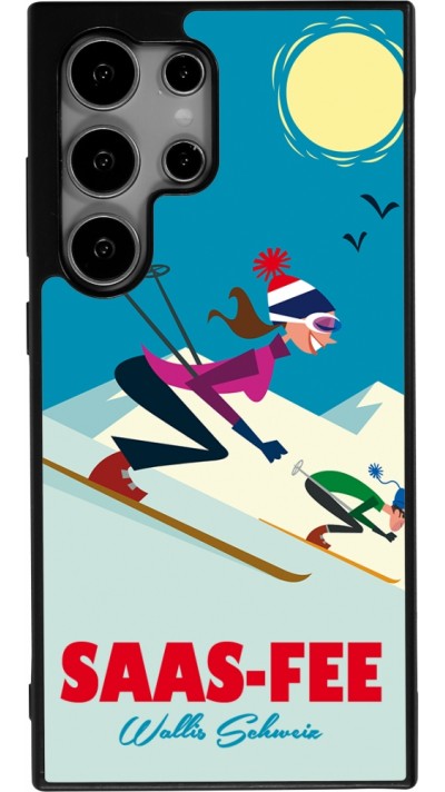 Samsung Galaxy S24 Ultra Case Hülle - Silikon schwarz Saas-Fee Ski Downhill