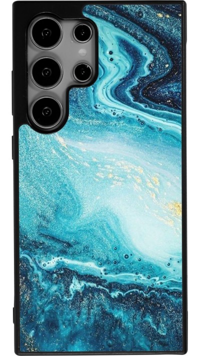 Samsung Galaxy S24 Ultra Case Hülle - Silikon schwarz Sea Foam Blue