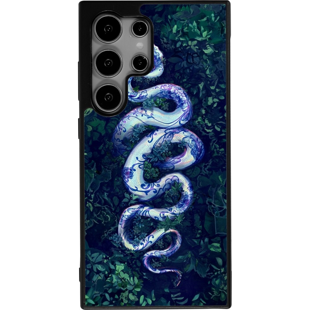 Samsung Galaxy S24 Ultra Case Hülle - Silikon schwarz Snake Blue Anaconda