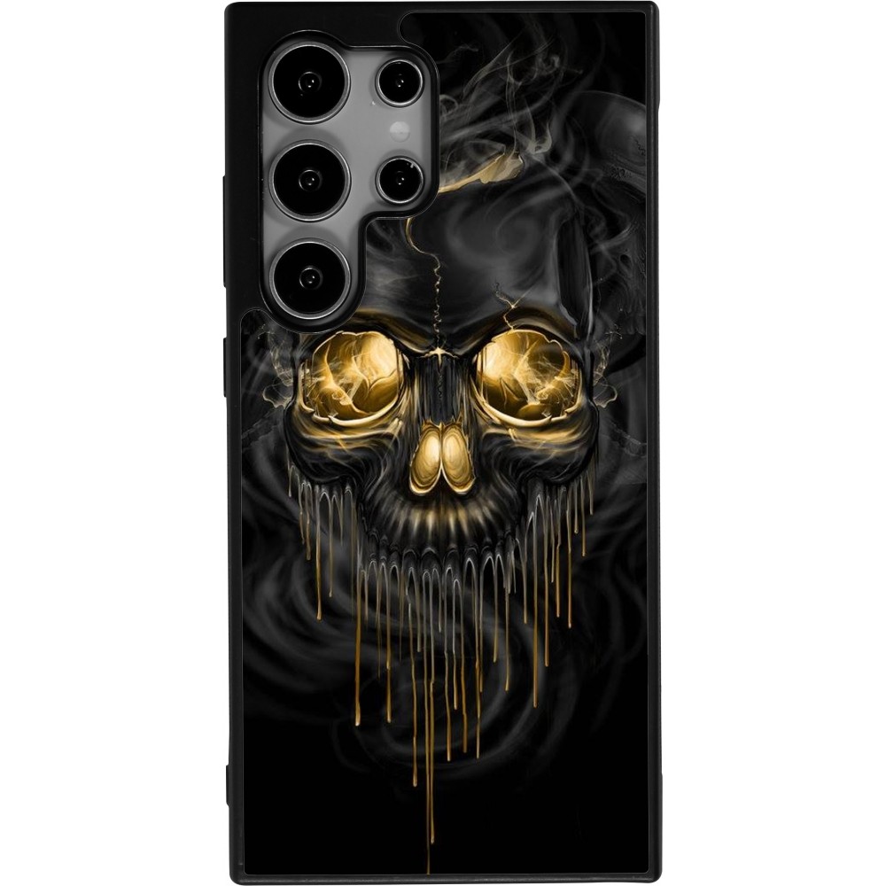 Samsung Galaxy S24 Ultra Case Hülle - Silikon schwarz Skull 02