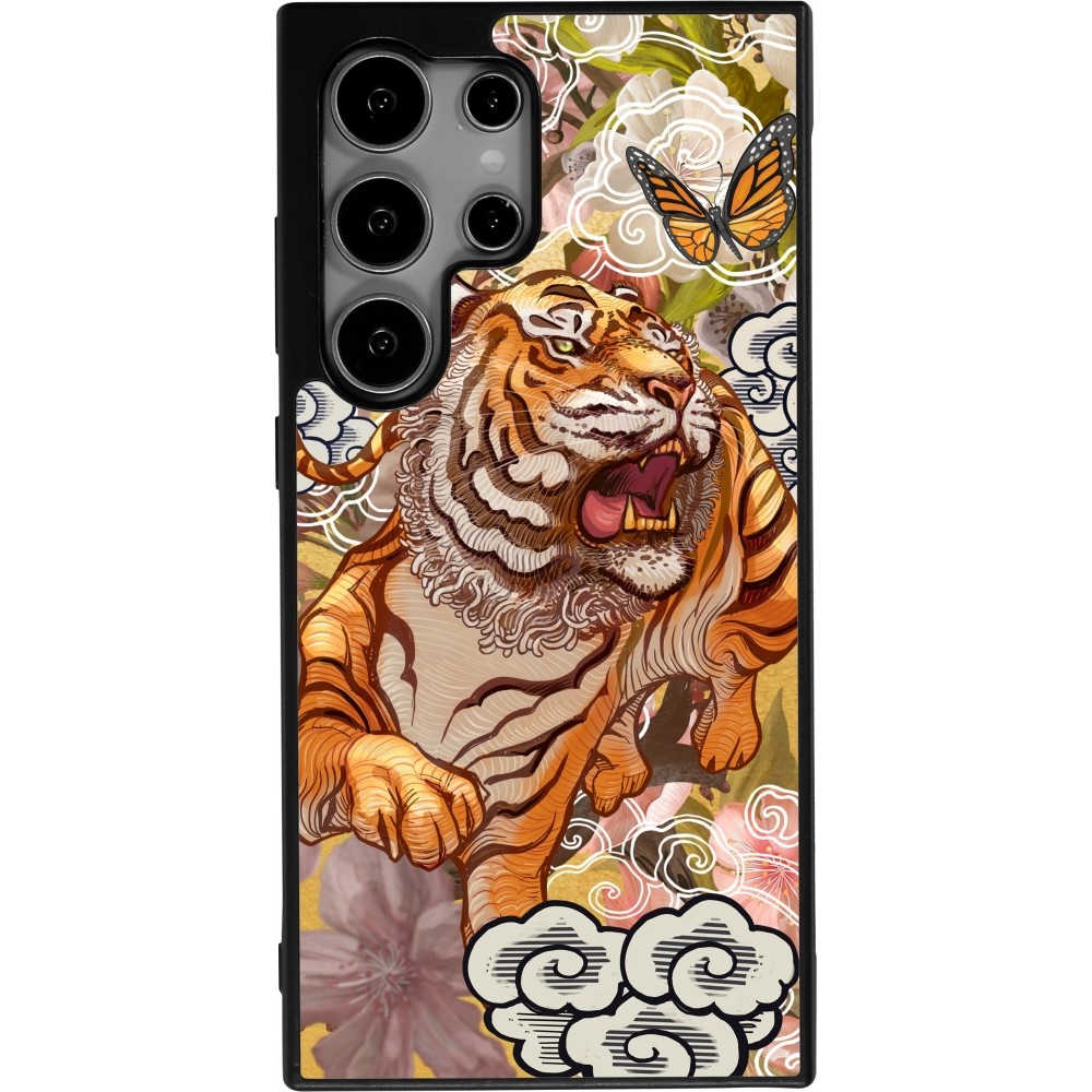 Samsung Galaxy S24 Ultra Case Hülle - Silikon schwarz Spring 23 japanese tiger