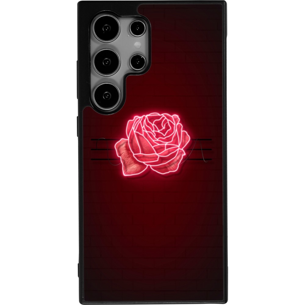 Samsung Galaxy S24 Ultra Case Hülle - Silikon schwarz Spring 23 neon rose