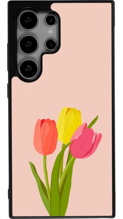 Coque Samsung Galaxy S24 Ultra - Silicone rigide noir Spring 23 tulip trio