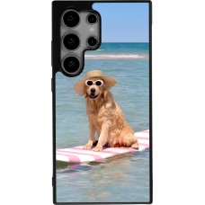 Samsung Galaxy S24 Ultra Case Hülle - Silikon schwarz Summer Dog on Paddle