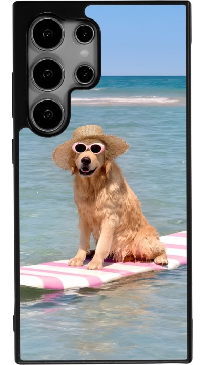 Coque Samsung Galaxy S24 Ultra - Silicone rigide noir Summer Dog on Paddle