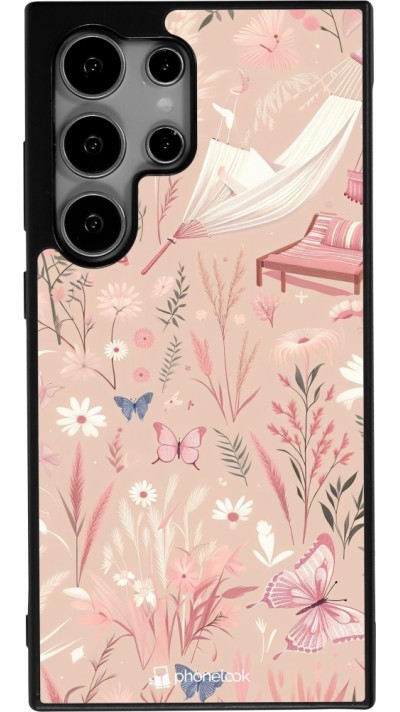 Samsung Galaxy S24 Ultra Case Hülle - Silikon schwarz Sommer Pastellmuster