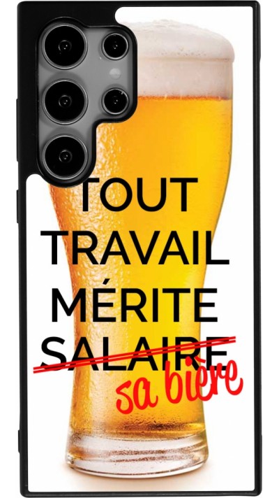 Coque Samsung Galaxy S24 Ultra - Silicone rigide noir Tout travail mérite sa bière