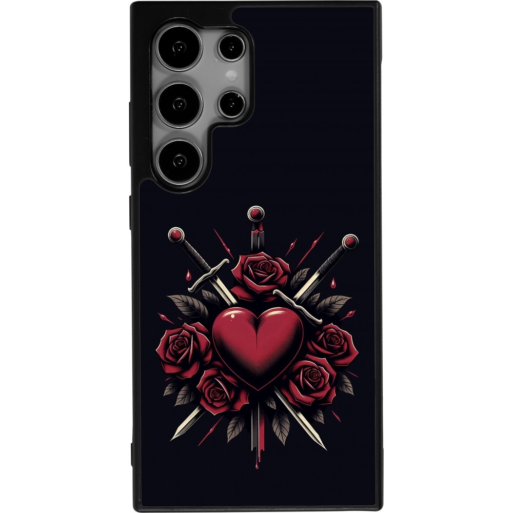 Samsung Galaxy S24 Ultra Case Hülle - Silikon schwarz Valentine 2024 gothic love