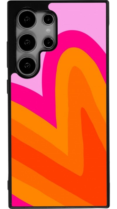 Coque Samsung Galaxy S24 Ultra - Silicone rigide noir Valentine 2024 heart gradient