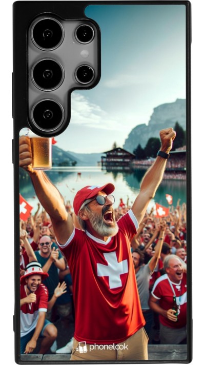 Samsung Galaxy S24 Ultra Case Hülle - Silikon schwarz Schweizer Sieg Fanzone Euro 2024