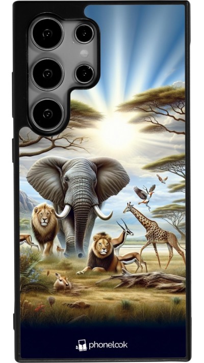 Samsung Galaxy S24 Ultra Case Hülle - Silikon schwarz Afrikanisches Wildleben