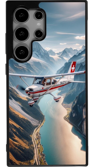 Samsung Galaxy S24 Ultra Case Hülle - Silikon schwarz Schweizer Alpenflug