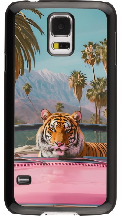 Coque Samsung Galaxy S5 - Tigre voiture rose