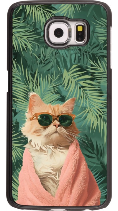 Samsung Galaxy S6 Case Hülle - Cat Summer Palms