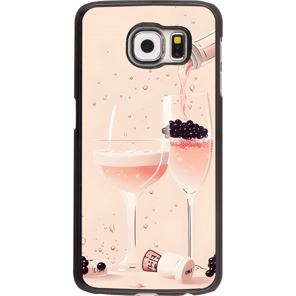 Samsung Galaxy S6 Case Hülle - Champagne Pouring Pink