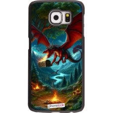 Samsung Galaxy S6 Case Hülle - Drache Fliegend Wald Schatz