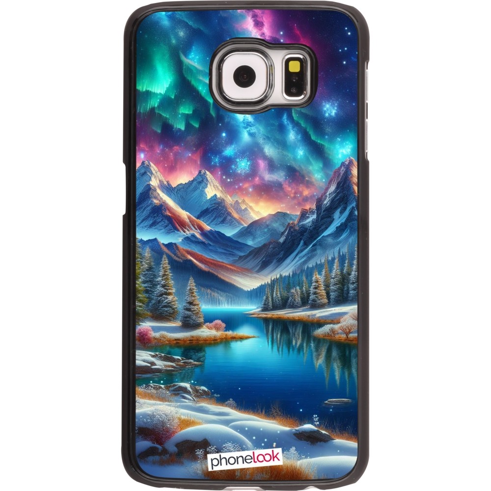 Samsung Galaxy S6 Case Hülle - Fantasiebergsee Himmel Sterne