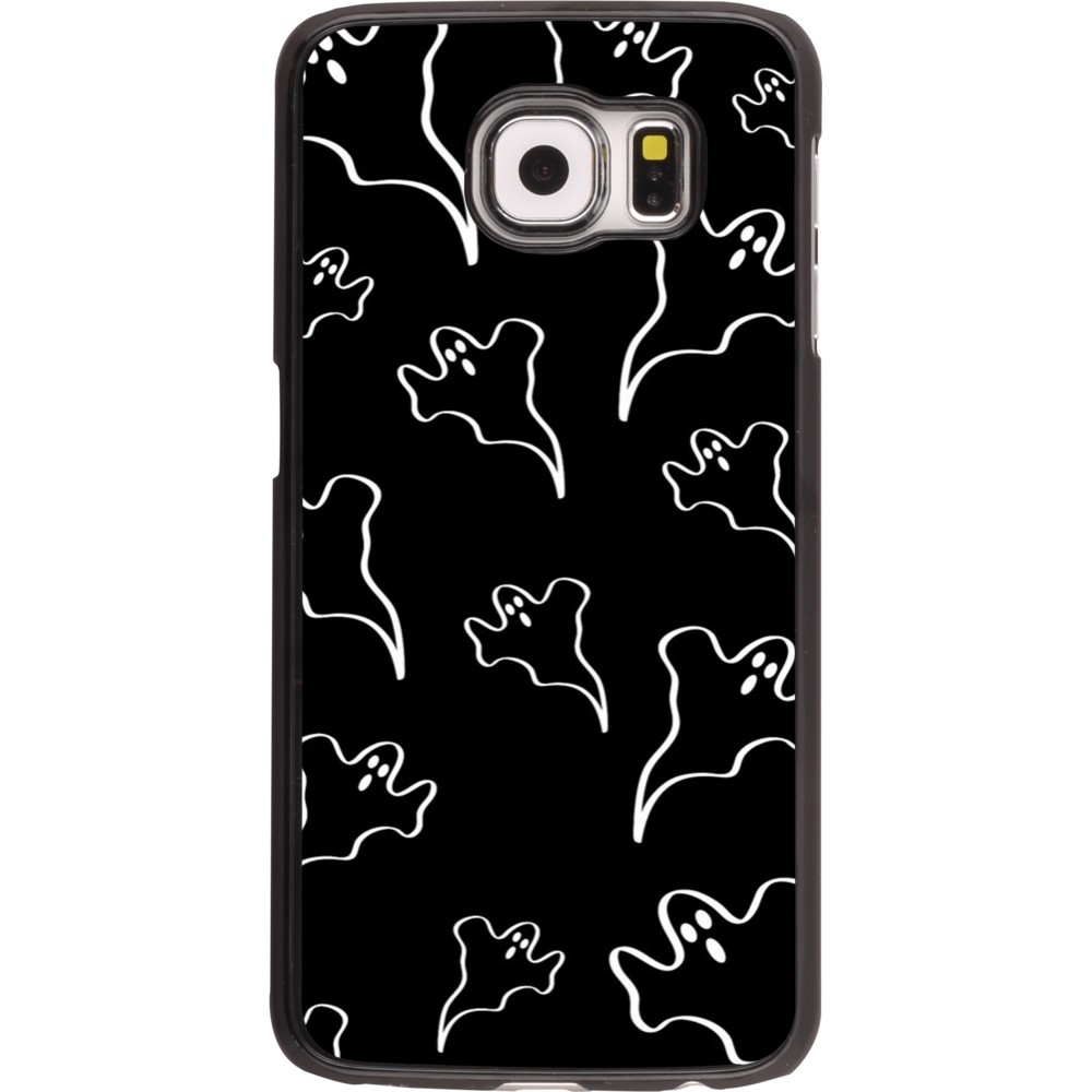 Samsung Galaxy S6 Case Hülle - Halloween 2024 black and white ghosts