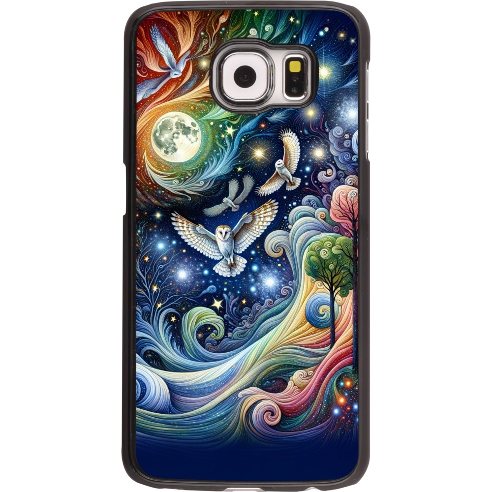 Samsung Galaxy S6 Case Hülle - Fliegender Blumen-Eule