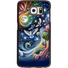 Samsung Galaxy S6 Case Hülle - Fliegender Blumen-Eule