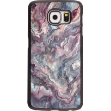 Samsung Galaxy S6 Case Hülle - Violetter silberner Marmor