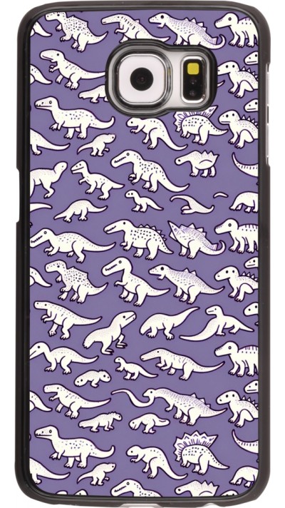 Samsung Galaxy S6 Case Hülle - Mini-Dino-Muster violett