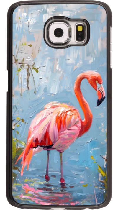 Samsung Galaxy S6 Case Hülle - Paint Flamingo