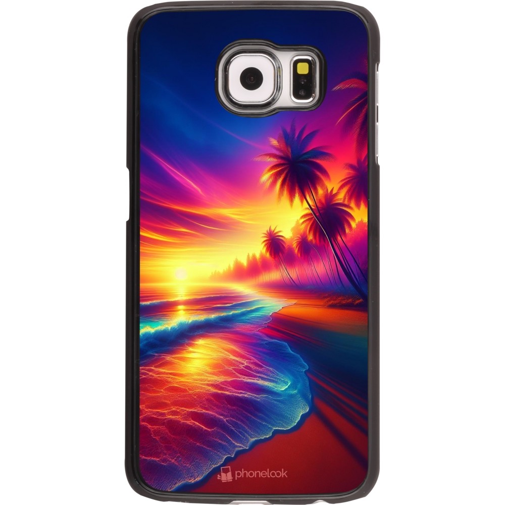 Samsung Galaxy S6 Case Hülle - Strand Sonnenuntergang auffällig