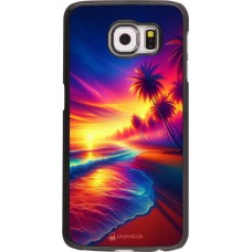 Samsung Galaxy S6 Case Hülle - Strand Sonnenuntergang auffällig