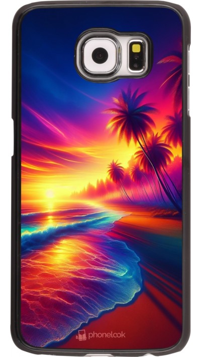 Samsung Galaxy S6 Case Hülle - Strand Sonnenuntergang auffällig