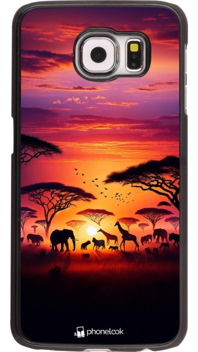 Samsung Galaxy S6 Case Hülle - Safari Sonnenuntergang Wildtiere