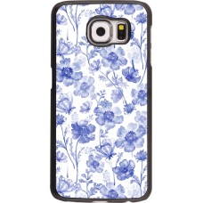 Samsung Galaxy S6 Case Hülle - Spring 23 watercolor blue flowers