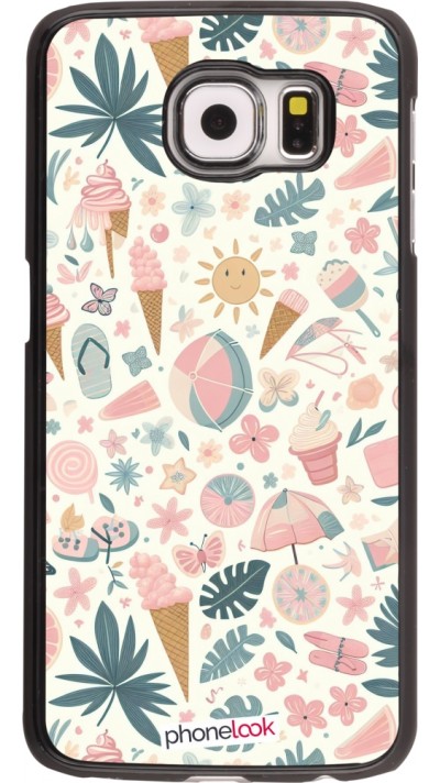 Samsung Galaxy S6 Case Hülle - Sommer Pink Muster