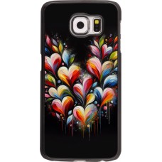 Samsung Galaxy S6 Case Hülle - Valentin 2024 Schwarzes Herz Abstrakt