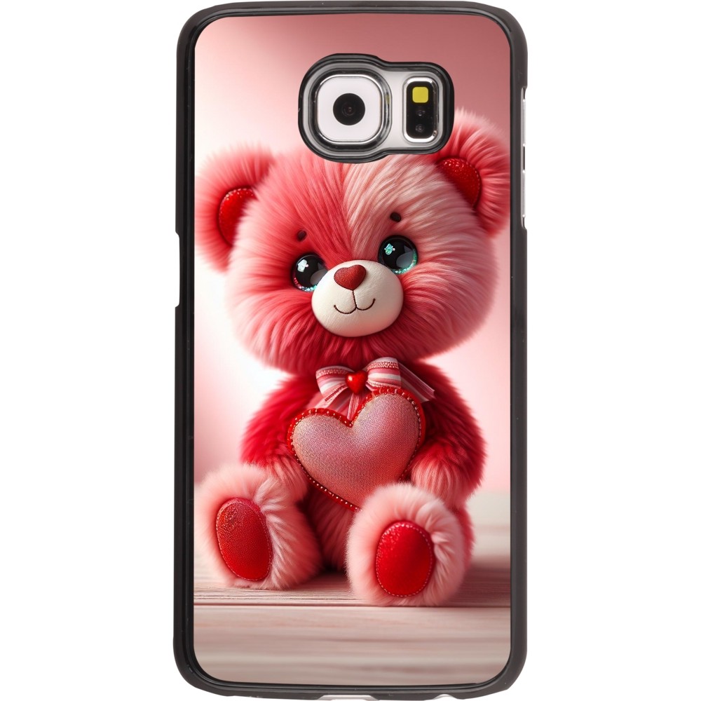 Samsung Galaxy S6 Case Hülle - Valentin 2024 Rosaroter Teddybär