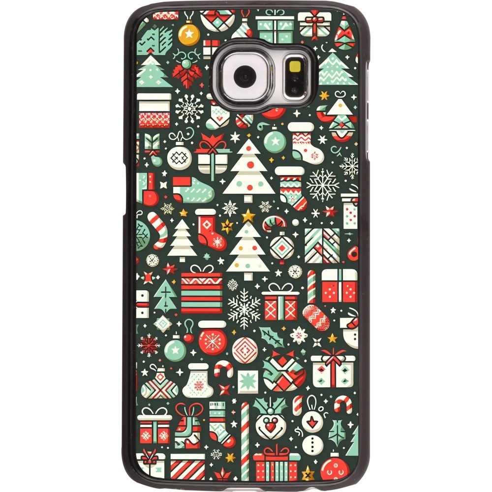 Samsung Galaxy S6 Case Hülle - Weihnachten 2023 Flachmuster