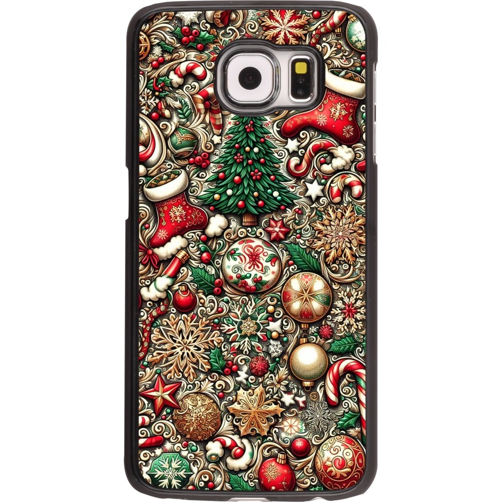 Samsung Galaxy S6 Case Hülle - Weihnachten 2023 Mikromuster