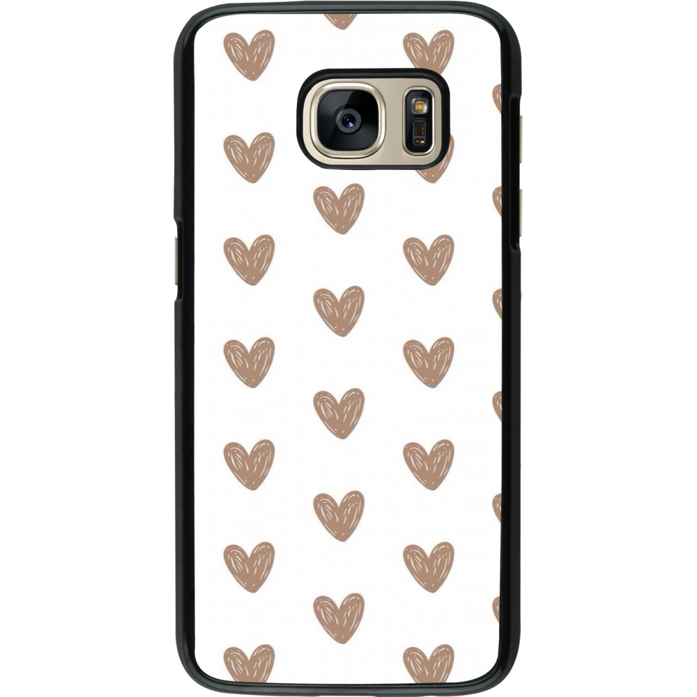 Samsung Galaxy S7 Case Hülle - Autumn 2024 brown hearts