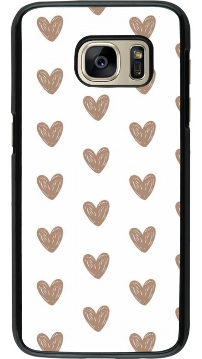 Samsung Galaxy S7 Case Hülle - Autumn 2024 brown hearts