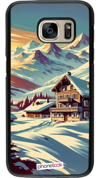 Samsung Galaxy S7 Case Hülle - Chalet Berg verschneit