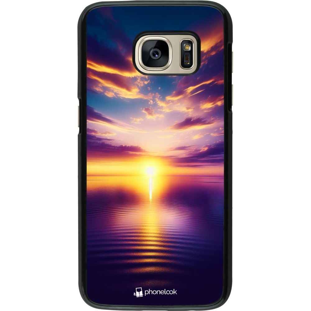 Samsung Galaxy S7 Case Hülle - Sonnenuntergang gelb violett