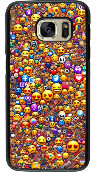 Samsung Galaxy S7 Case Hülle - Emoji gemischt