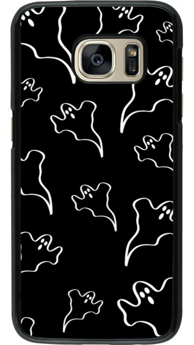 Samsung Galaxy S7 Case Hülle - Halloween 2024 black and white ghosts