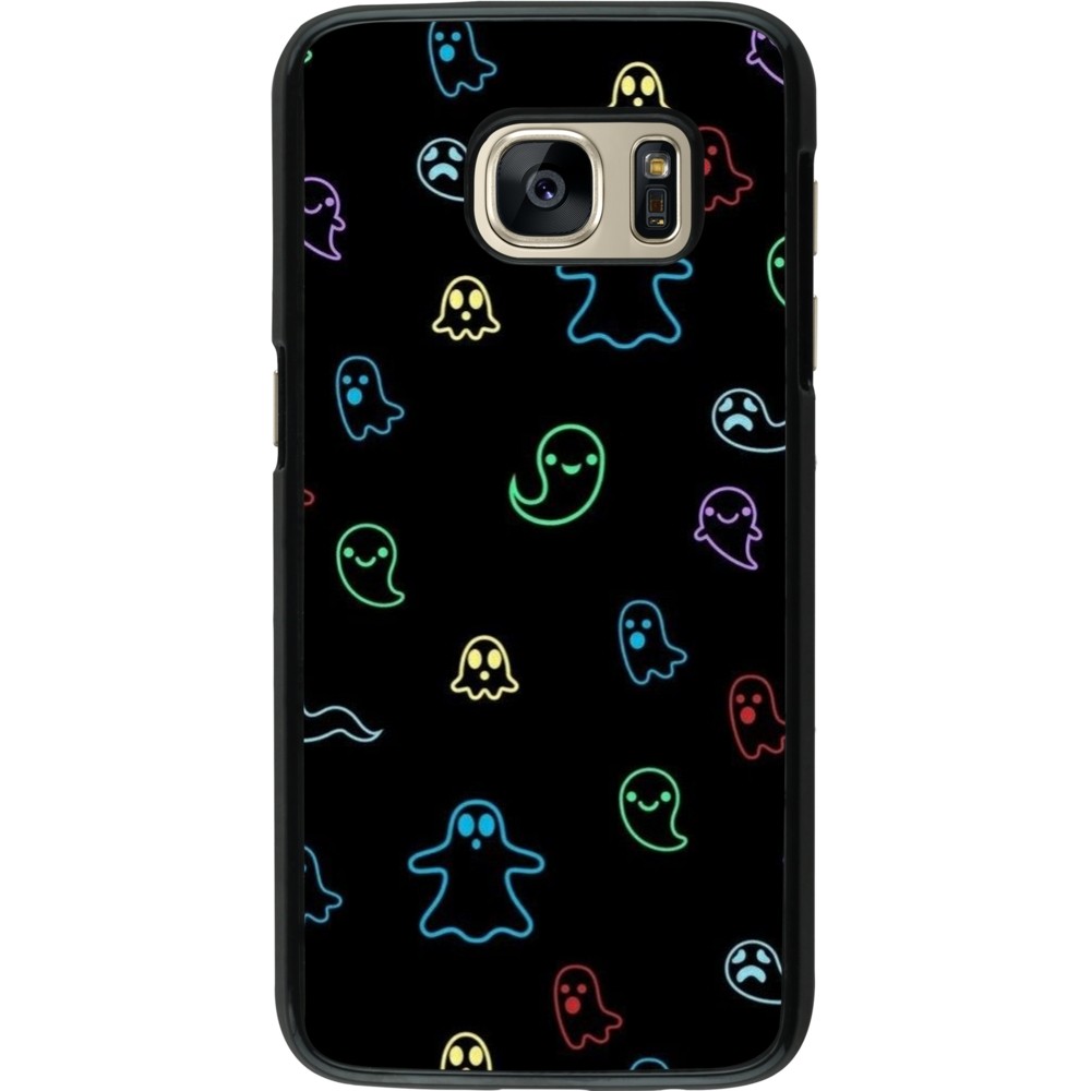 Samsung Galaxy S7 Case Hülle - Halloween 2024 colorful ghosts