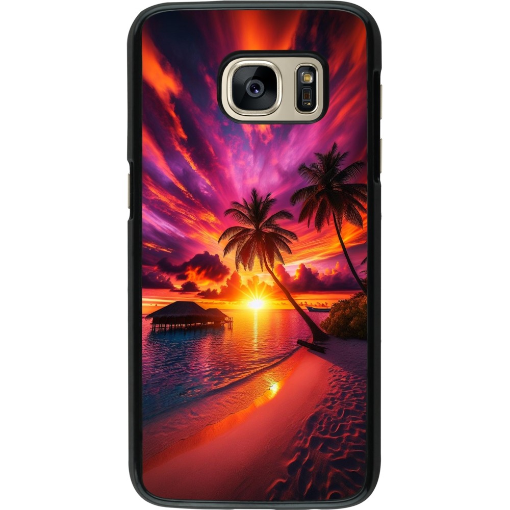 Samsung Galaxy S7 Case Hülle - Malediven Abenddämmerung Glückseligkeit